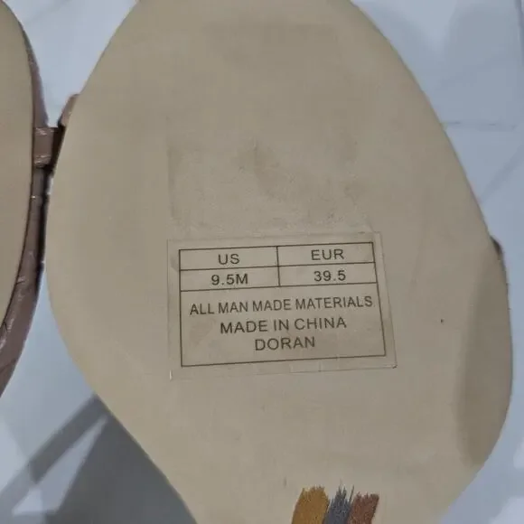 NEW Sam Edelman Doran Strappy Sandal Stiletto Heel Tan Croc Womens 9.5 - Picture 12 of 13